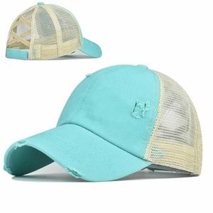 New Women’s Criss Cross Turquoise BallCap